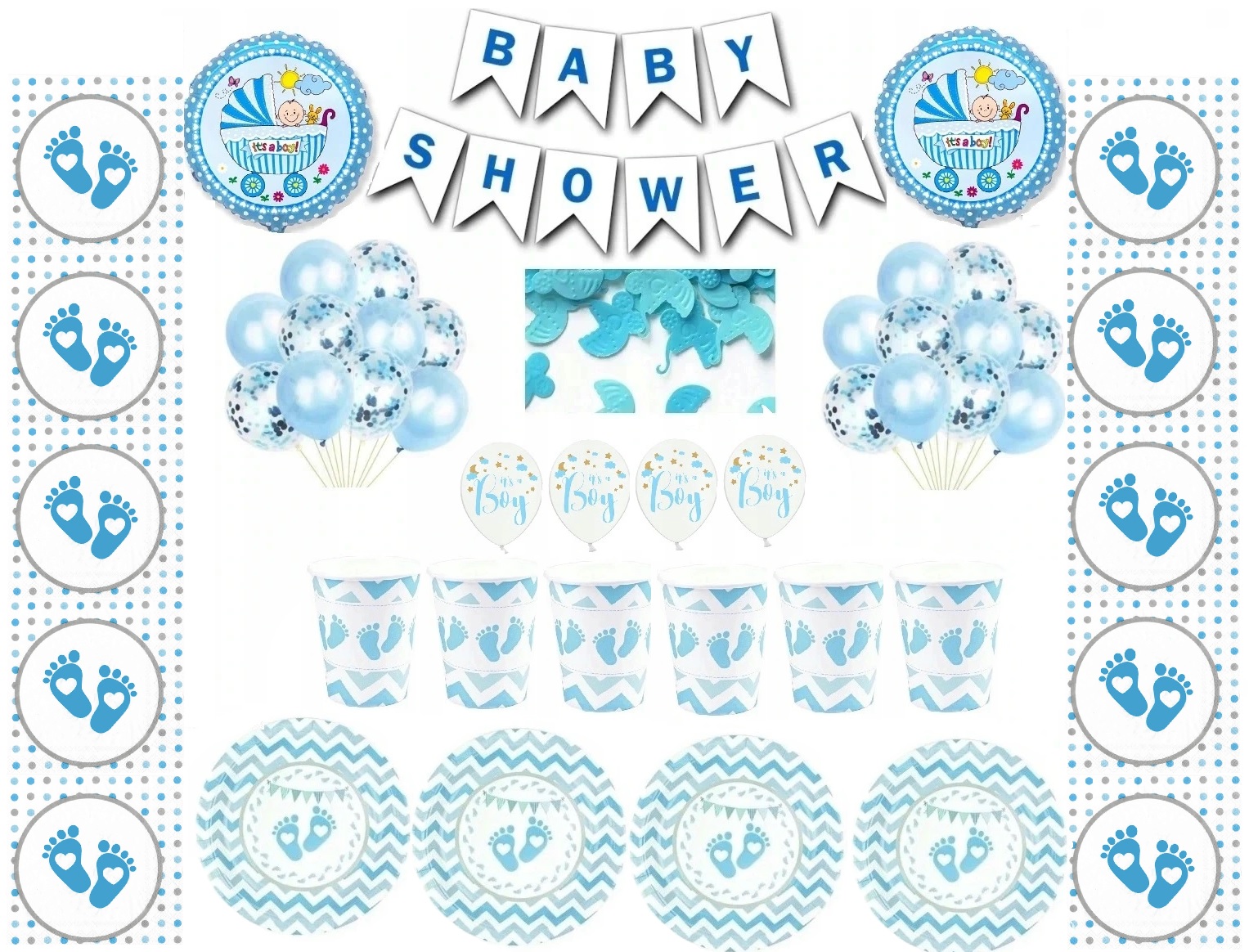 Balony Zestaw Baby Shower Boy Dziecko Narodziny