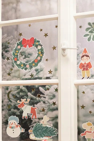 Naklejki na okno Christmas Święta Boże Narodzenie mix 4 arkusze BNAR-257 - obrazek 2