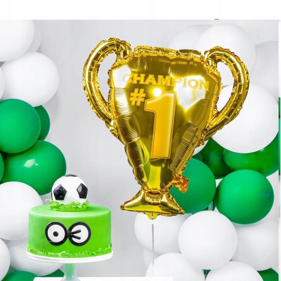 Balon foliowy Złoty Puchar Champion 61x65 cm Piłka Nożna Urodziny Piłkarz - obrazek 3