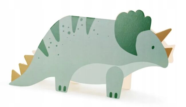 Zaproszenia Dinozaur Triceratops 6 sztuk + Koperty Urodziny Dinozaury