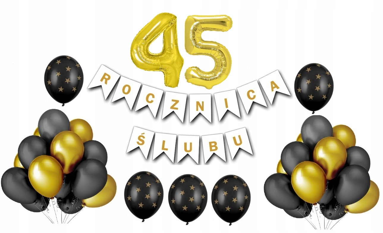 Zestaw Balony Dekoracje 45 Rocznica Ślubu