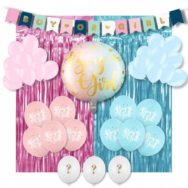 Balony Zestaw Baby Shower Boy Or Girl Dekoracje