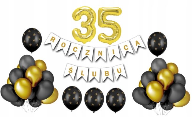 Zestaw Balony Dekoracje 35 Rocznica Ślubu