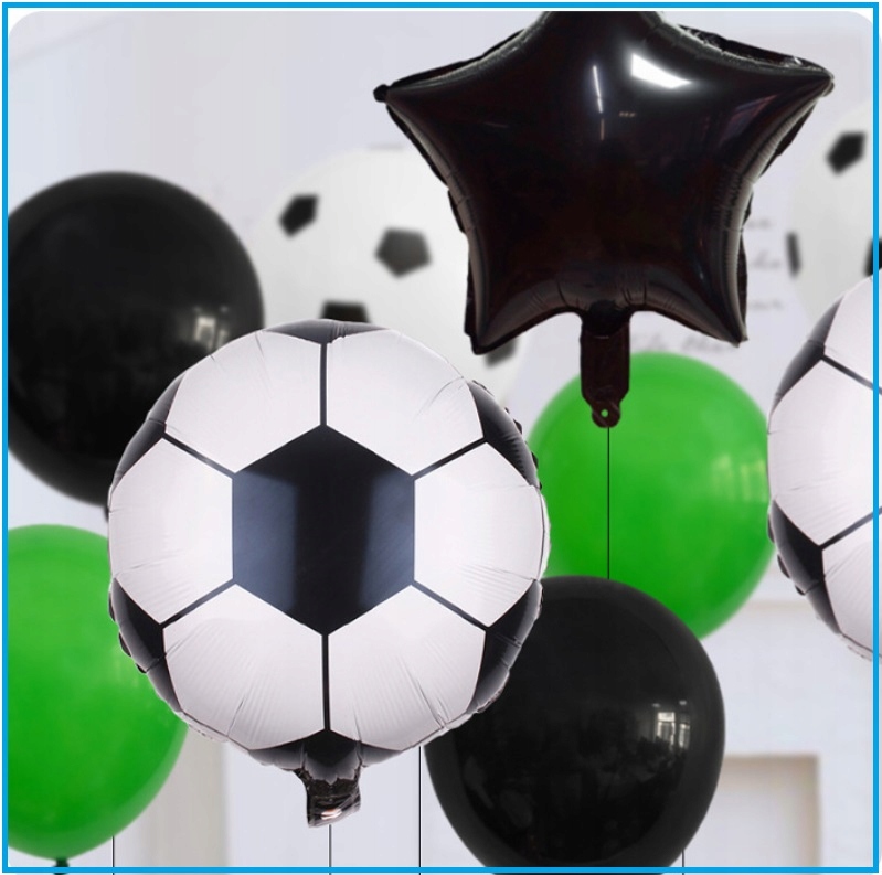 Balony zestaw dekoracyjny 9 Urodziny Piłka Nożna Piłkarz Zestaw 8 balonów - obrazek 3