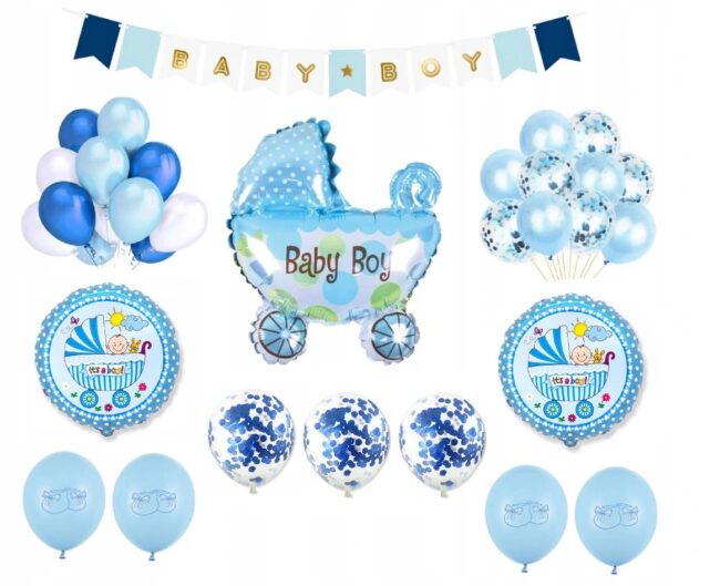 Balony Zestaw Baby Shower Boy Dziecko Narodziny