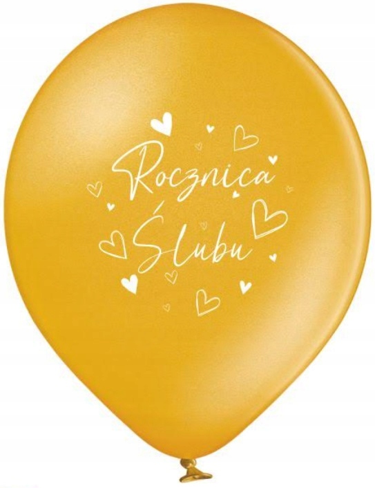 Balony złote na Rocznicę Rocznica Ślubu 5 sztuk - obrazek 2