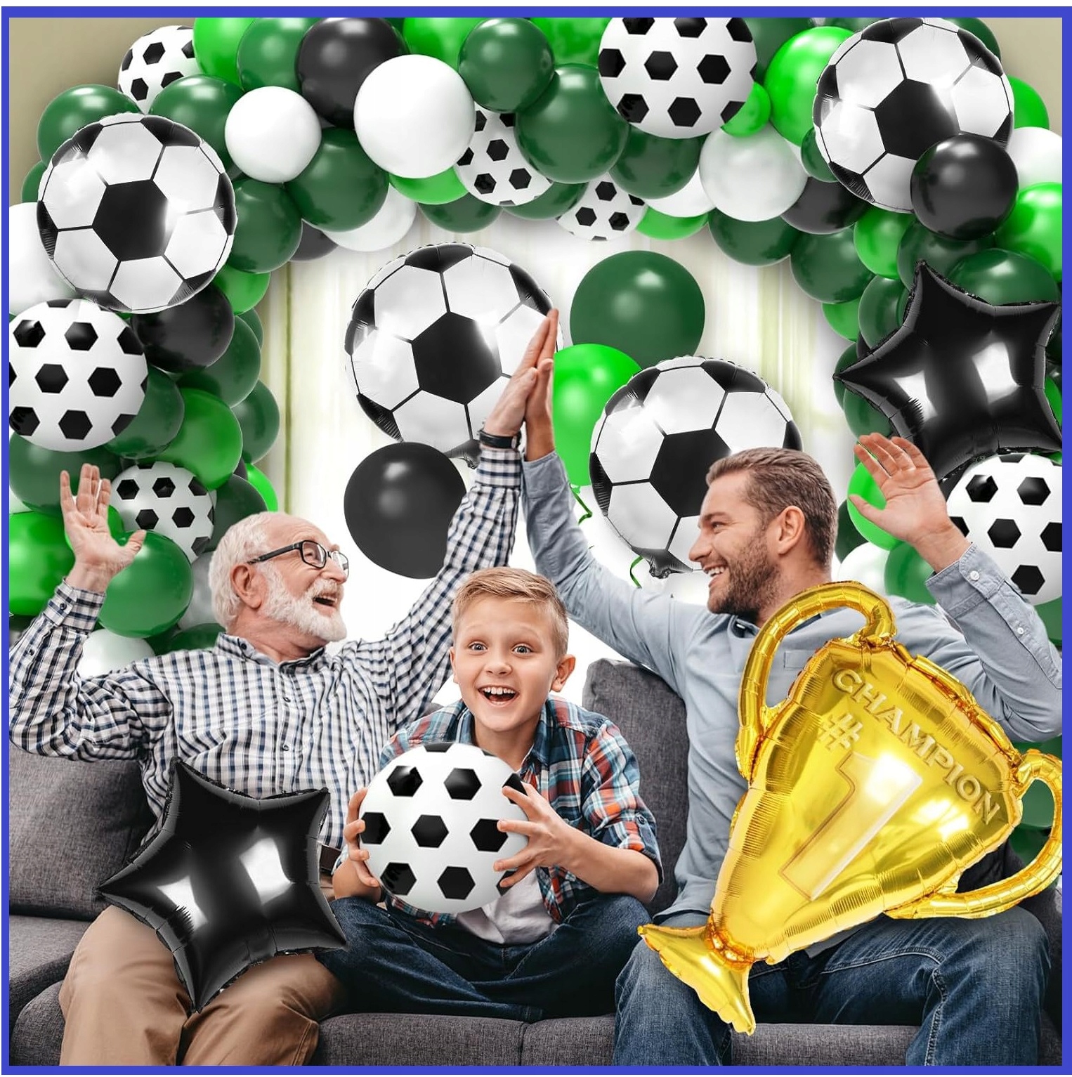 Girlanda balonowa Balony zestaw dekoracyjny Piłka Nożna 96 sztuk Urodziny - obrazek 2
