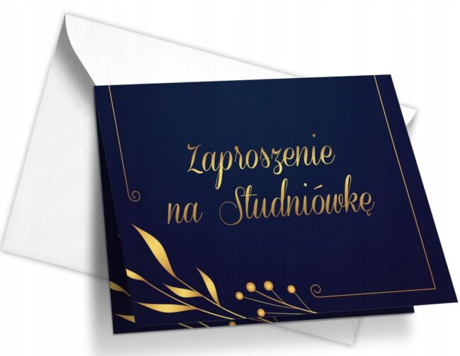 Zaproszenia na STUDNIÓWKĘ Niebieskie 10 sztuk + Koperty ZS-003