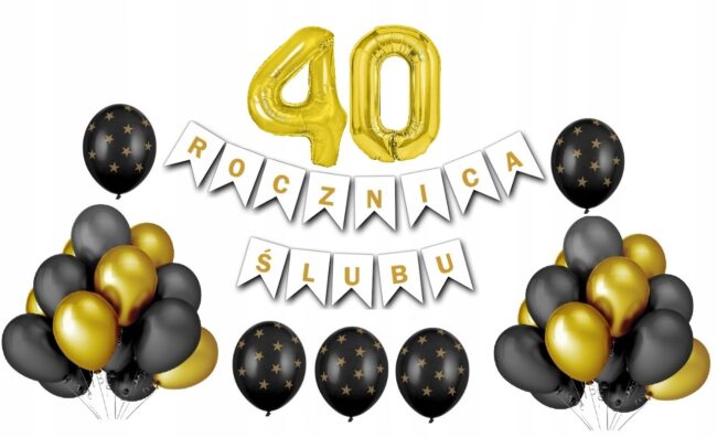 Zestaw Balony Dekoracje 40 Rocznica Ślubu