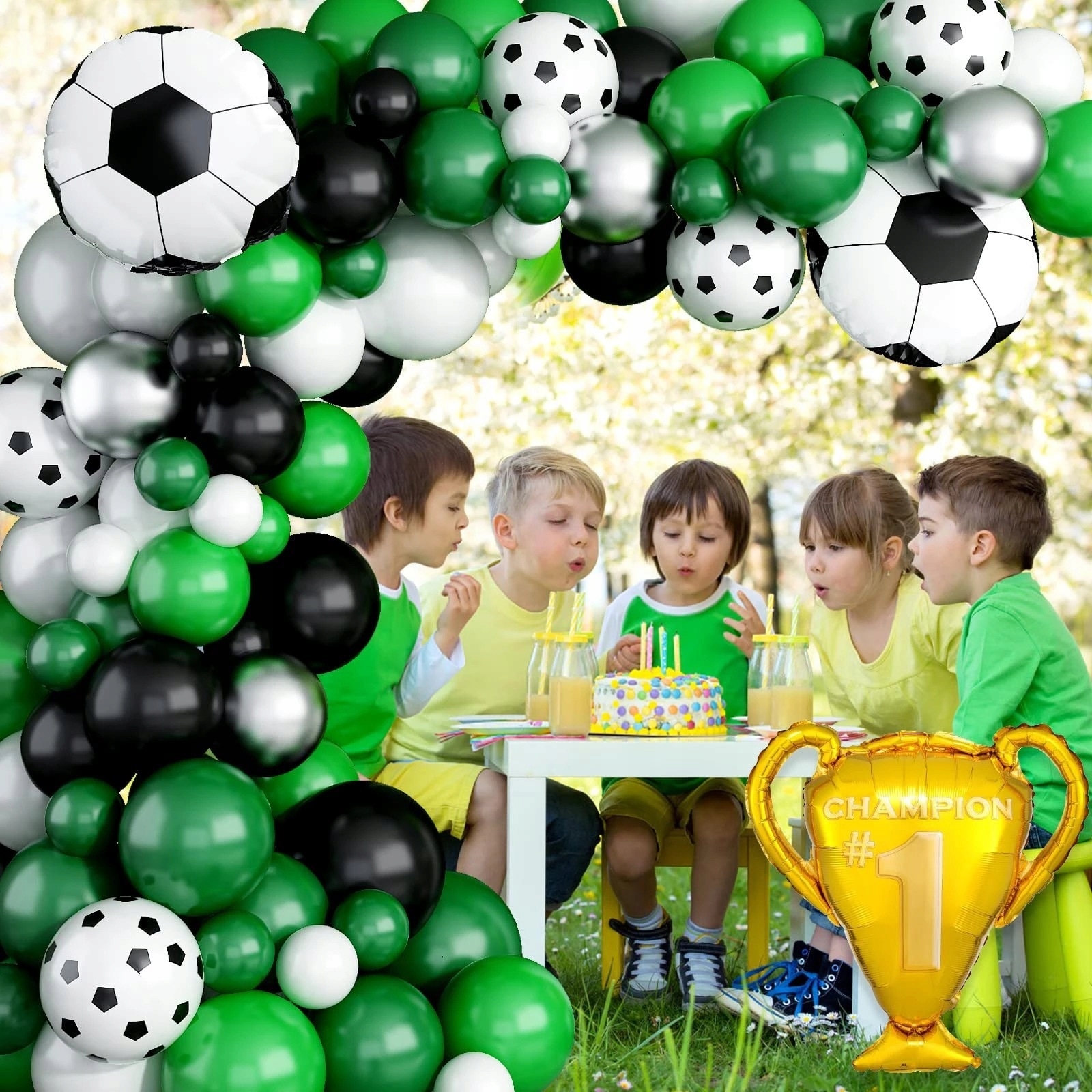 Girlanda balonowa Balony zestaw dekoracyjny Piłka Nożna 99 sztuk Urodziny - obrazek 4