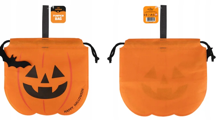 Worek na cukierki słodycze Dynia Pomarańczowa 28x36 cm Halloween HAL-236 - obrazek 2