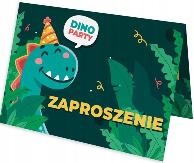 Zaproszenia na Urodziny Dinozaur Dinozaury + koperta 10 sztuk