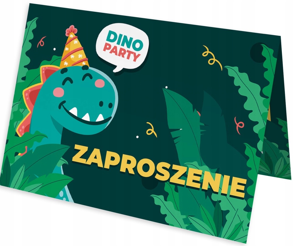 Zaproszenia na Urodziny Dinozaur Dinozaury + koperta 10 sztuk