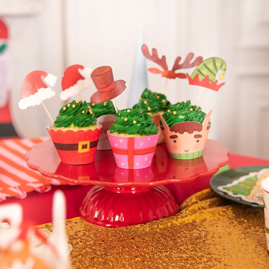 Papilotki do muffinek z toperami zestaw 12 sztuk Boże Narodzenie BNAR-189 - obrazek 3