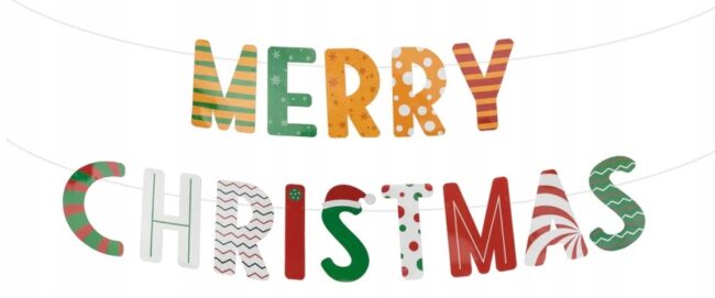 Baner Girlanda MERRY CHRISTMAS Święta Boże Narodzenie 300 cm BNAR-178