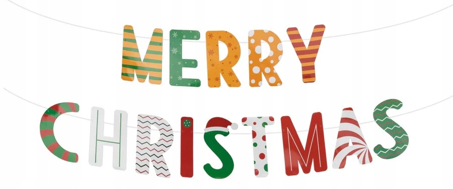Baner Girlanda MERRY CHRISTMAS Święta Boże Narodzenie 300 cm BNAR-178