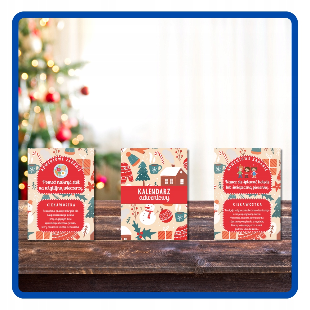 Kalendarz adwentowy Torebki Karty zadań Sznurek Boże Narodzenie BNAR-293 - obrazek 6
