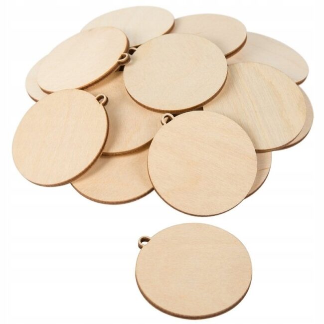 Zestaw Bombki drewniane 3 cm 20 sztuk zawieszka DIY Święta BNAR-156