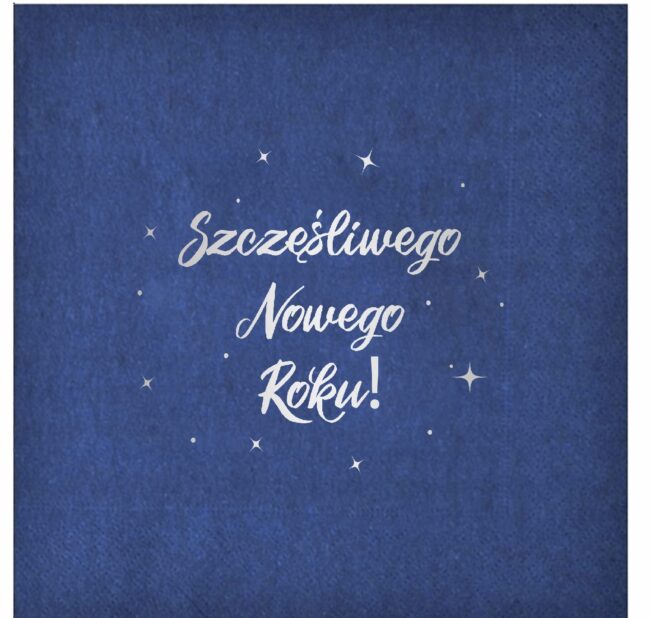 Serwetki granatowe Szczęśliwego Nowego Roku 20 sztuk Sylwester SYL-076