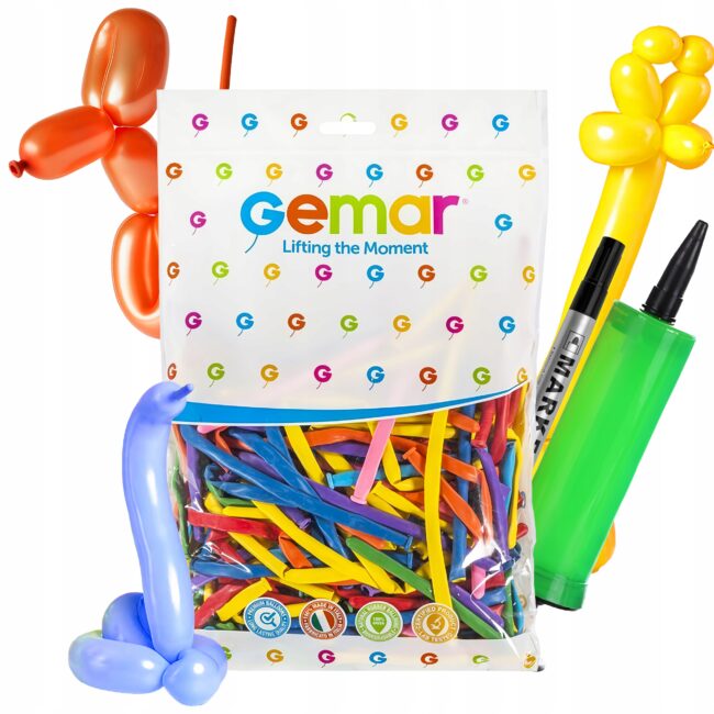 Balony do modelowania skręcania GEMAR 100 szt Pompka Marker długie rurki