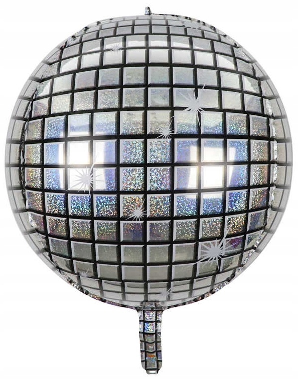 Balon foliowy Kula Dyskotekowa holograficzna DISCO Srebrna Urodziny Impreza