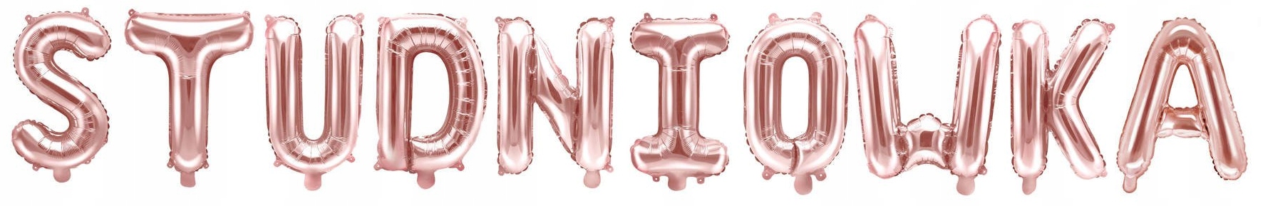 Balony foliowe napis STUDNIÓWKA różowe złoto rose gold literki 35 cm