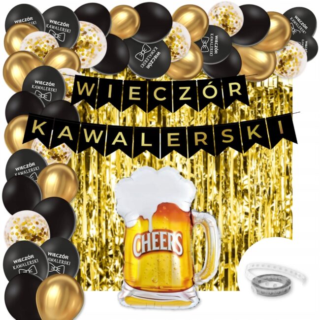 Zestaw Balony Baner WIECZÓR KAWALERSKI Kurtyna Dekoracje