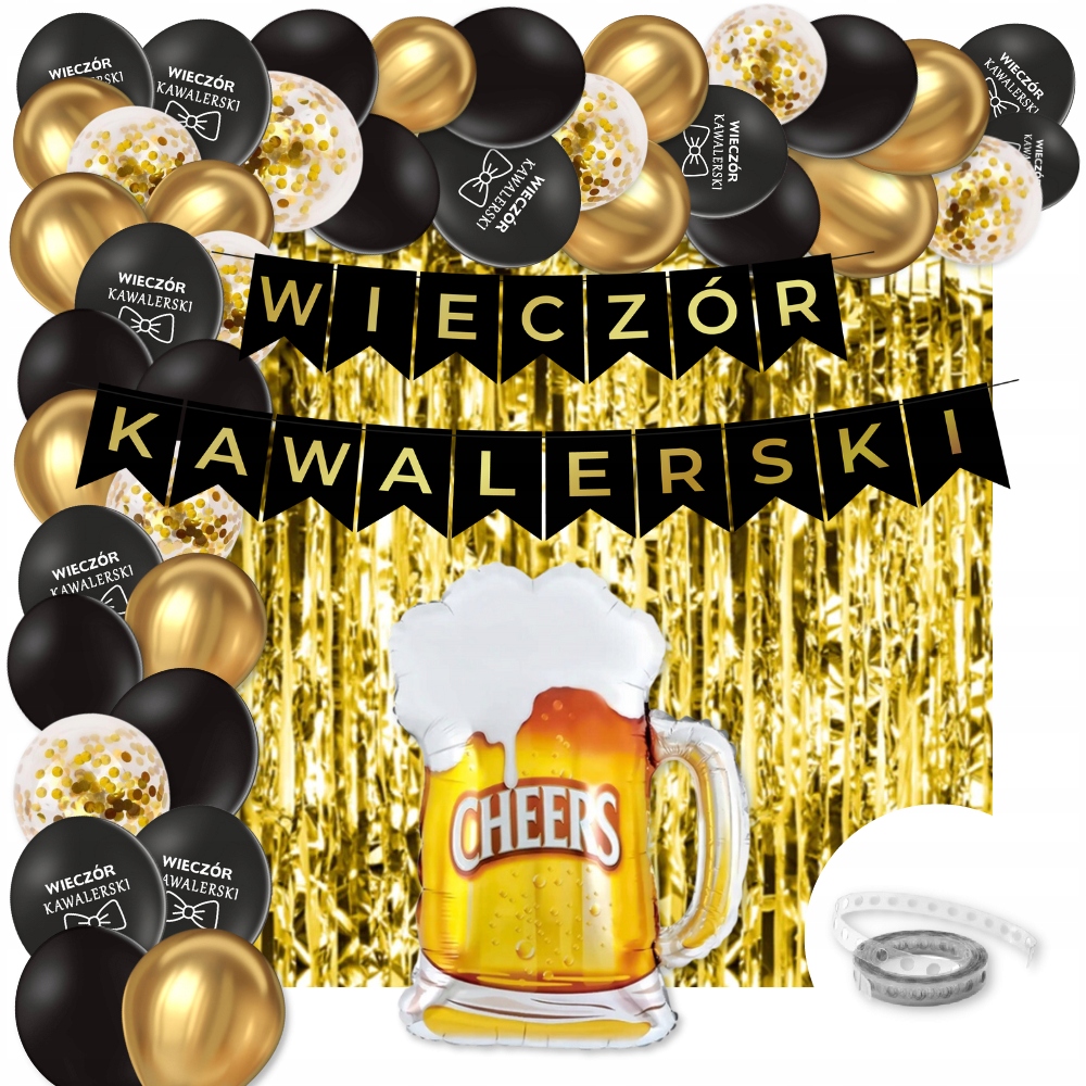 Zestaw Balony Baner WIECZÓR KAWALERSKI Kurtyna Dekoracje