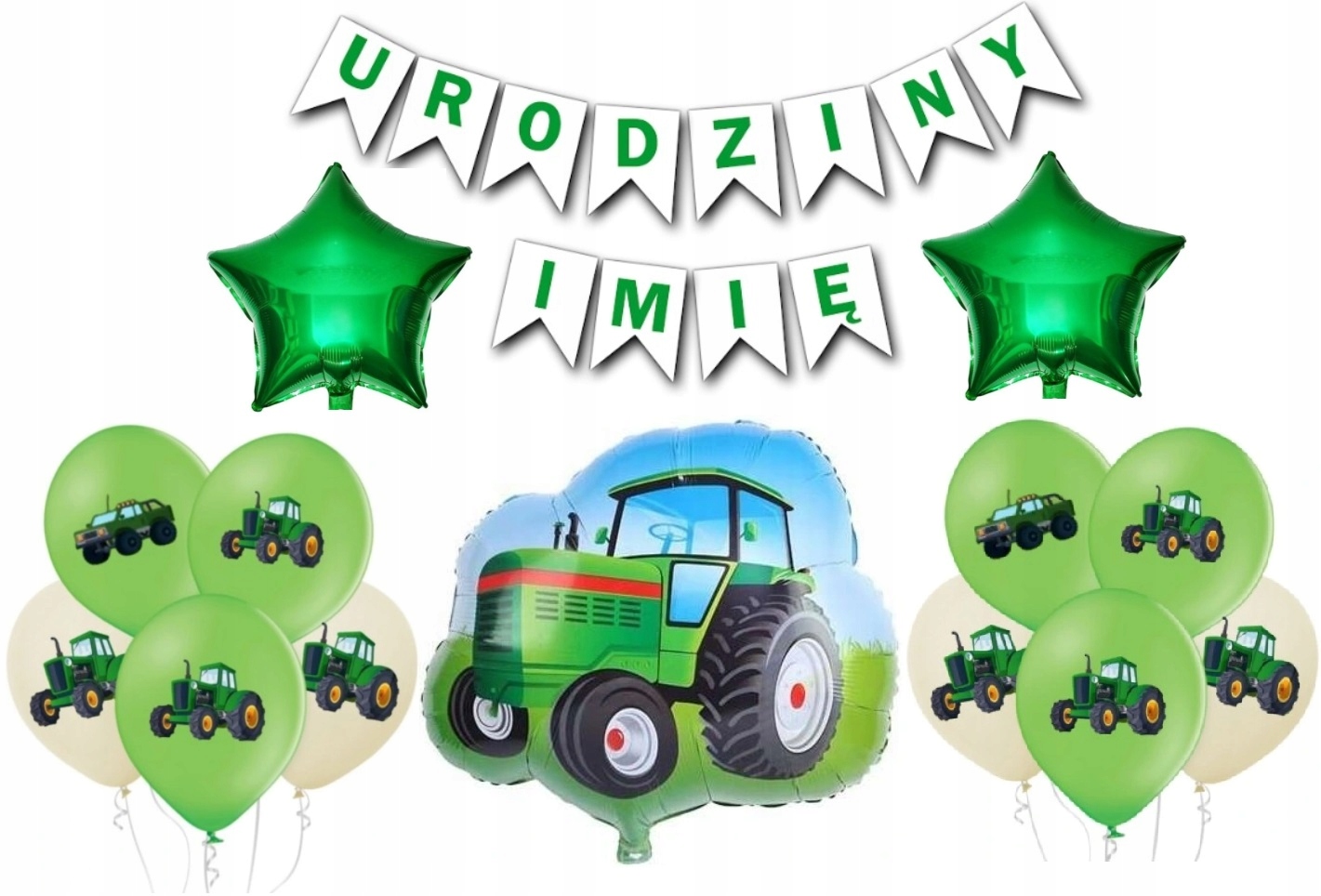 zielony zestaw farma traktor