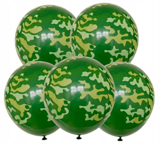 Balony lateksowe MORO Wojsko Kamuflaż Urodziny 5 sztuk