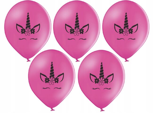 Balony Jednorożec Różowy 5 sztuk Urodziny