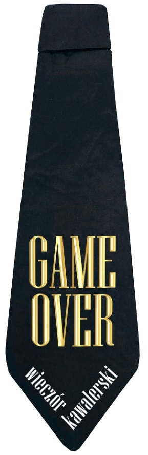 Krawat na Wieczór Kawalerski GAME OVER czarny 10x32 cm