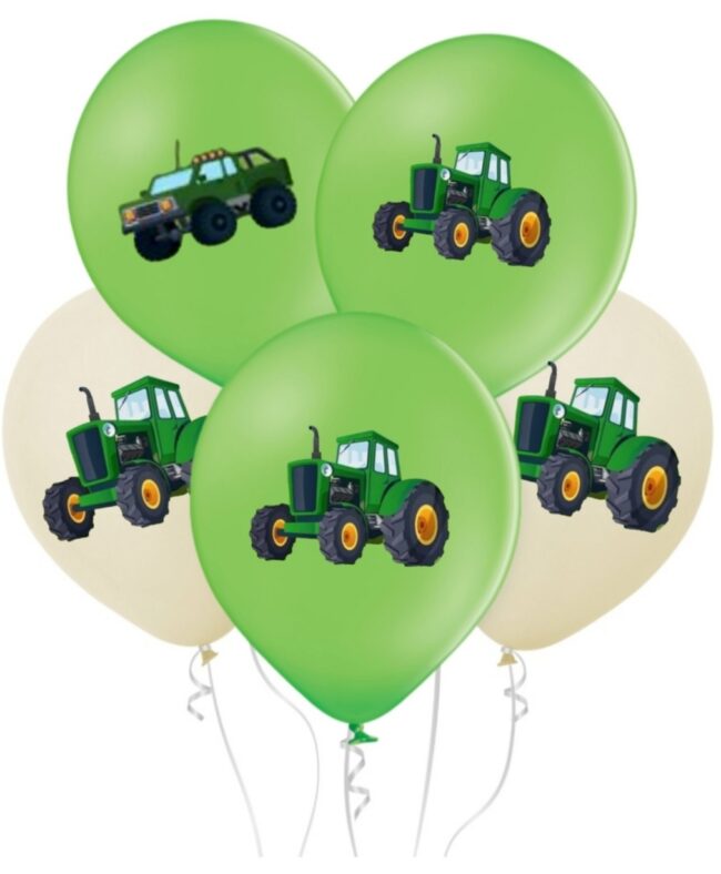 Balony lateksowe TRAKTOR Wieś Farma mix 5 sztuk Urodziny