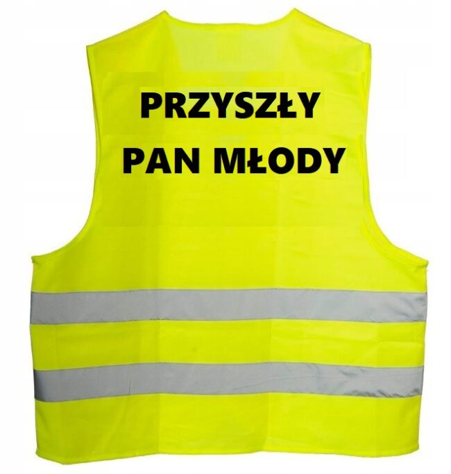 Kamizelka Odblaskowa PRZYSZŁY PAN MŁODY Kawalerski