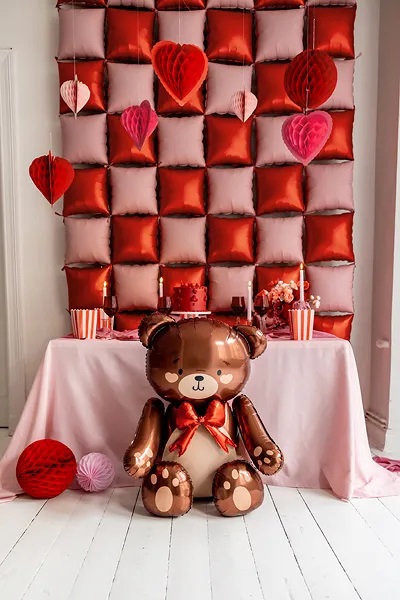 Walentynki Balon foliowy stojący Miś 59x88cm W-013 - obrazek 5