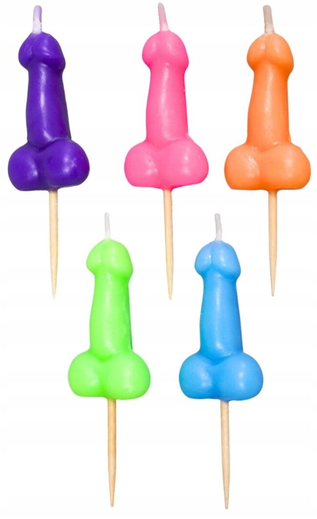 Świeczki pikery na tort Penis Penisek mix 5 sztuk Wieczór Panieński