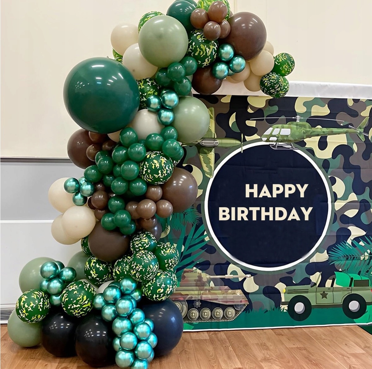 Girlanda balonowa MORO Wojsko 132 sztuki Dekoracje Balony Urodziny - obrazek 3