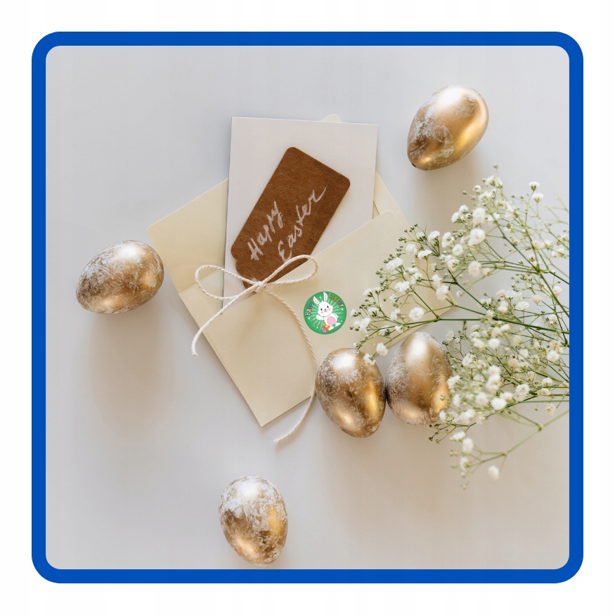 Naklejki na rolce Zajączek Happy Easter 500 sztuk Wielkanoc WLK-076 - obrazek 5