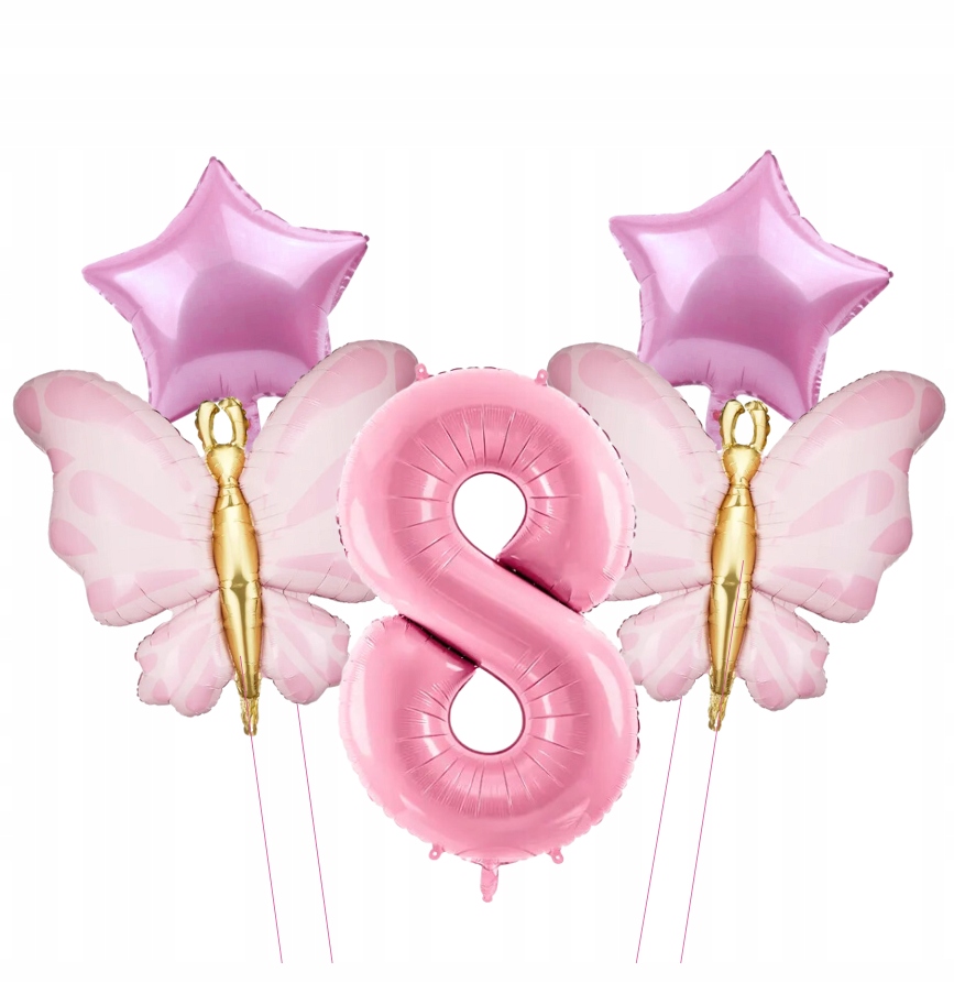 8 urodziny balony motyle