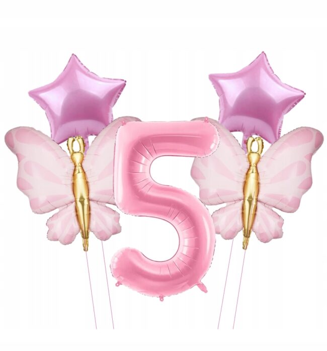 5 urodziny motyle balony