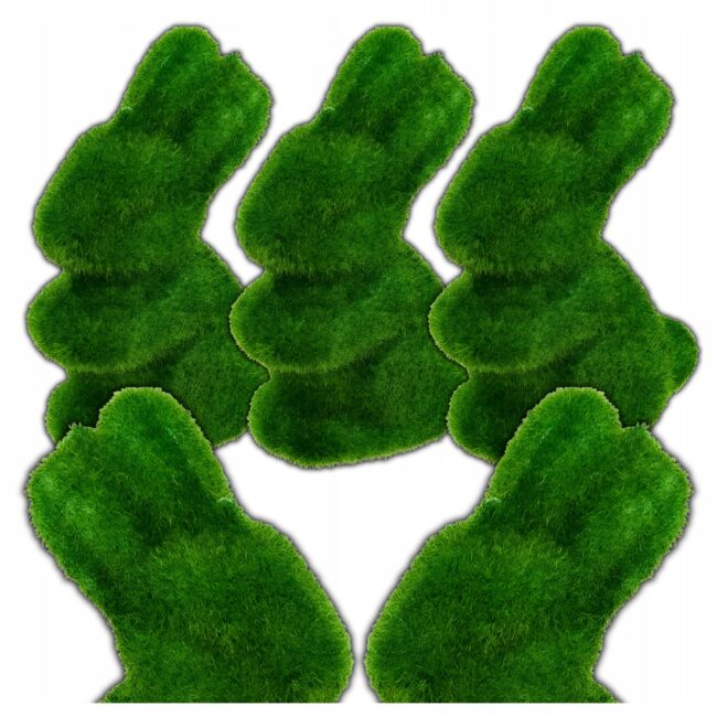 Zajączki Wielkanocne Zajączek Flokowane 3 sztuki Zielone Wielkanoc WLK-104