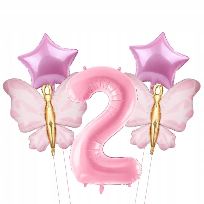 balony motyle na 2 urodziny