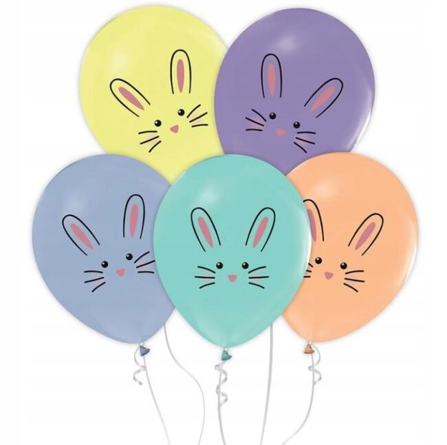 Balony lateksowe Królik Króliki Króliczki Wielkanoc mix WLK-079