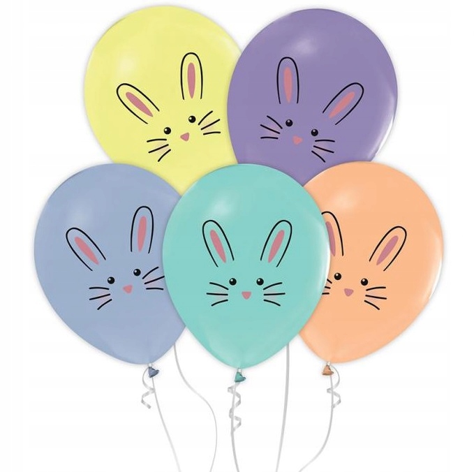 Balony lateksowe Królik Króliki Króliczki Wielkanoc mix WLK-079