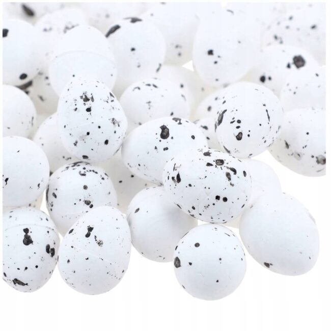 Jajka Styropianowe Nakrapiane białe 100 sztuk Wielkanoc WLK-023