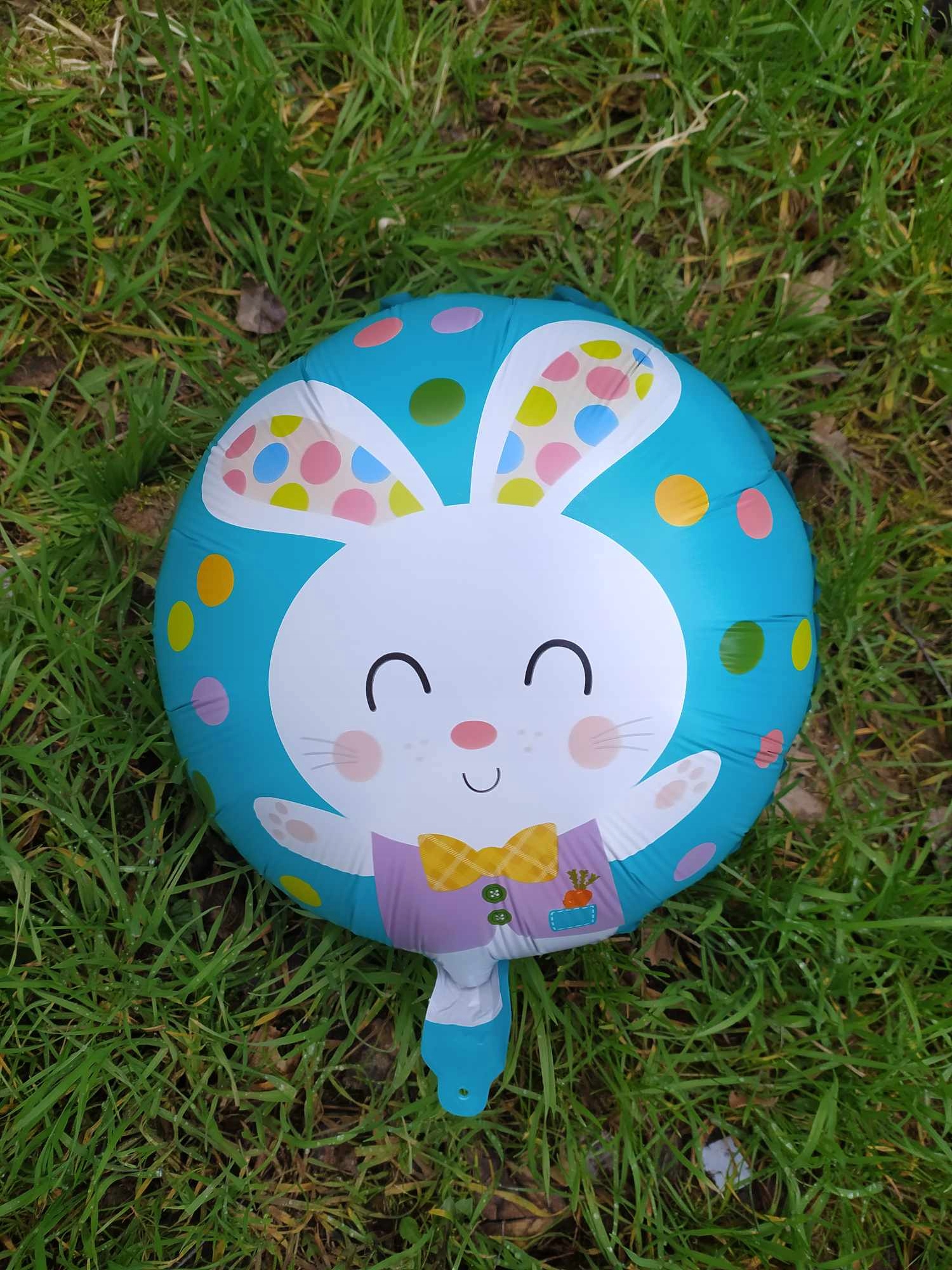 Balon foliowy okrągły Wielkanocny Zajączek 45 cm Wielkanoc WLK-086 - obrazek 3