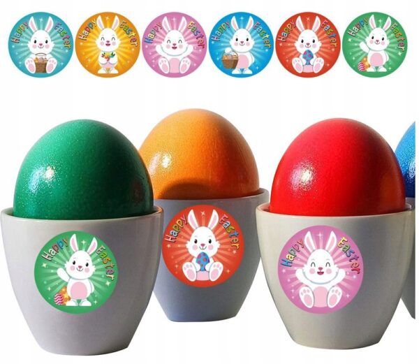 Naklejki na rolce Zajączek Happy Easter 500 sztuk Wielkanoc WLK-076 - obrazek 3