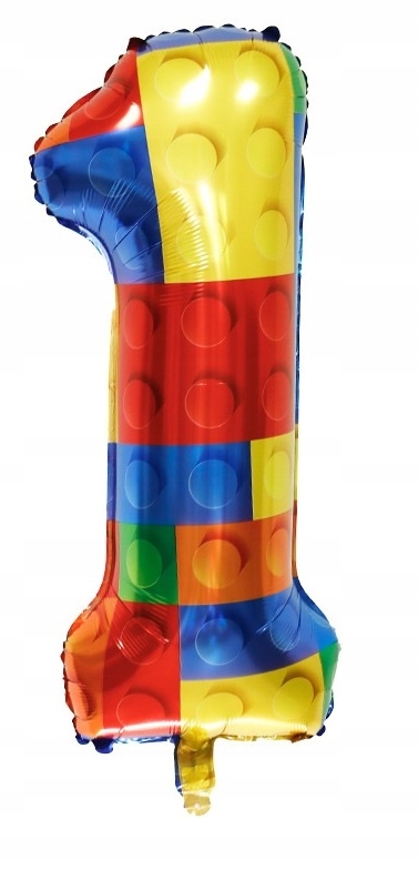 Balon foliowy cyfra 1 KLOCKI 70 cm Urodziny