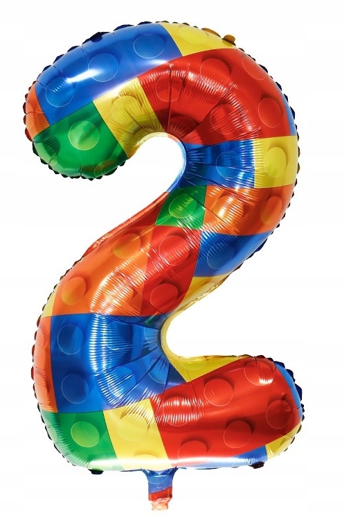 Balon foliowy cyfra 2 KLOCKI 70 cm Urodziny