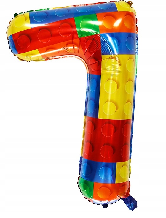 Balon foliowy cyfra 7 KLOCKI 70 cm Urodziny
